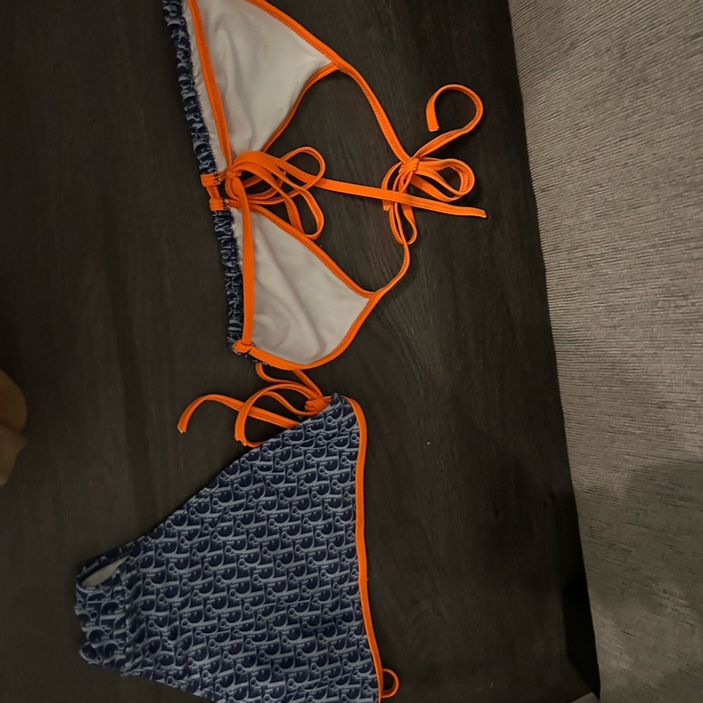 Dior Navy and Orange Bikini - Picture 2 of 4